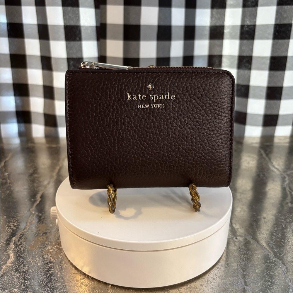 Kate Spade Lena “Hot Fudge” Leather Card Holder NWT - Picture 1 of 7